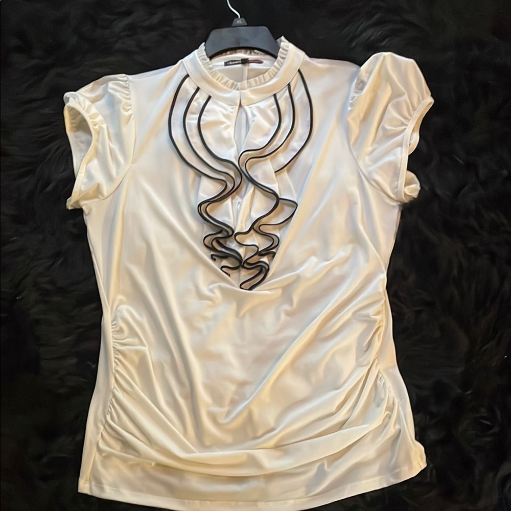 Elegant Cream Ruffle Top